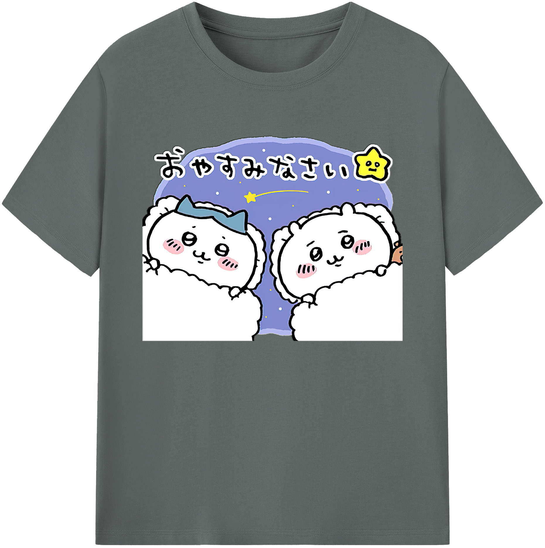 （画像用） ちいかわ ハチワレ Chii-kawa hachiware 綿100％ メンズ半袖Tシャツ｜肌触りやわらか＆通気性